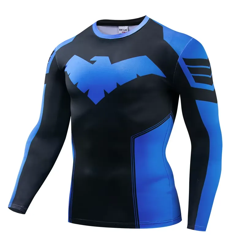 Rash Guard - Męska koszulka kompresyjna z długim rękawem,