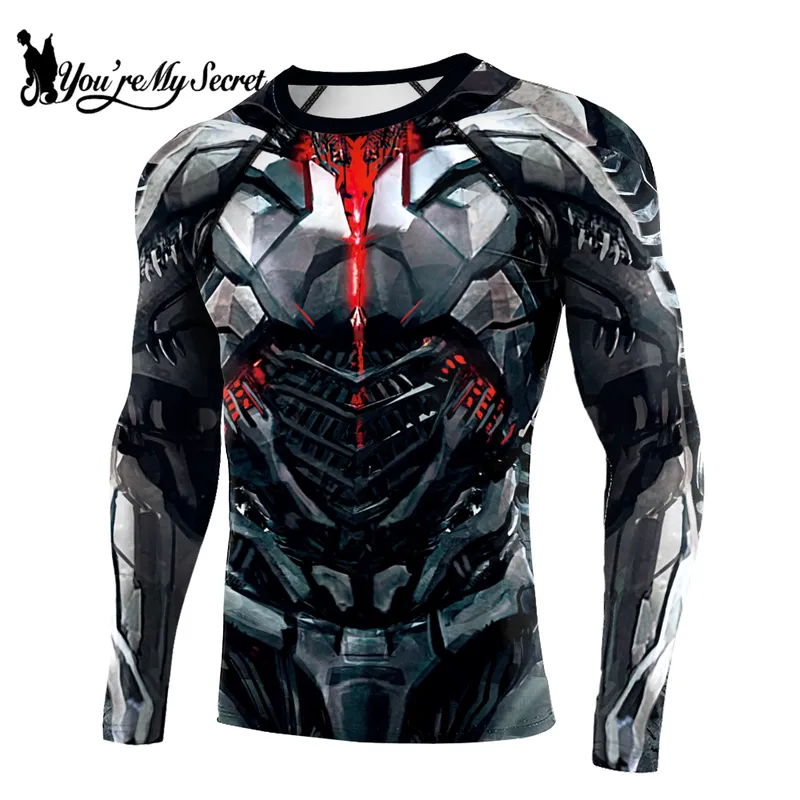 Rash Guard - Męska koszulka kompresyjna z długim rękawem,
