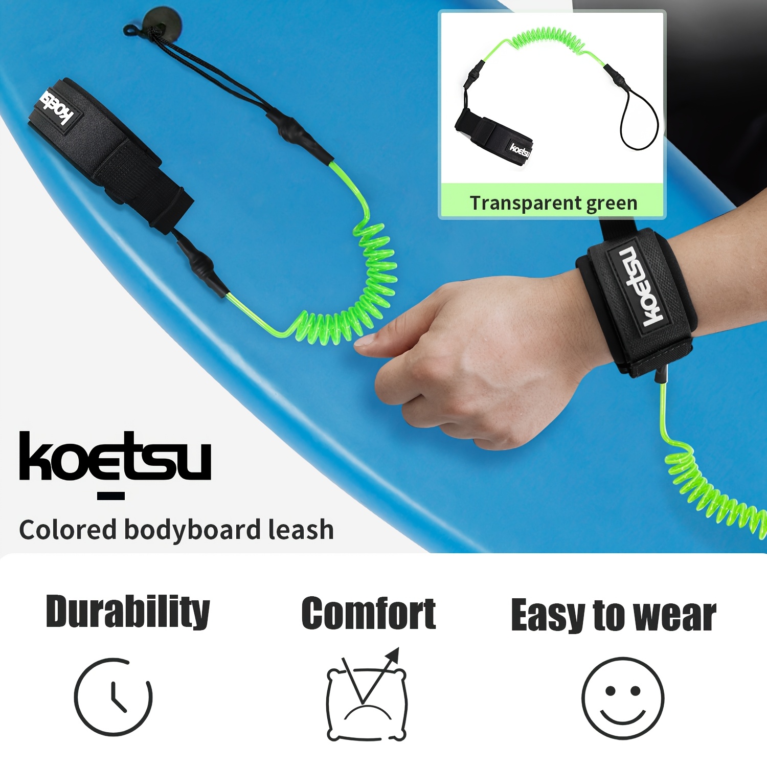 Smycz do bodyboardu KOETSU, 5m – Surfboard Leash recenzja i cena